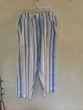 Billabong Blue and White Striped Drawstring Joggers